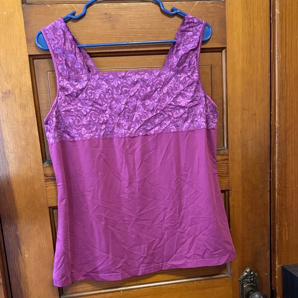 Christopher & Banks Magenta Lace Camisole
